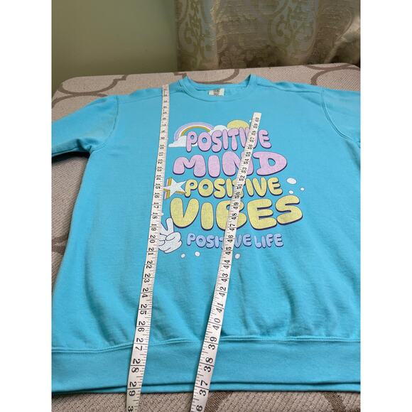 Comfort Colors POSITIVE MIND POSITIVE VIBES POSITIVE LIFE sweatshirt,size large - Picture 5 of 6
